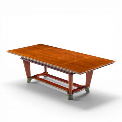 Maxime Old Maxime Old Art Deco French Cherrywood and Copper Dining Table