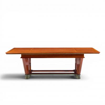 Maxime Old Maxime Old Art Deco French Cherrywood and Copper Dining Table