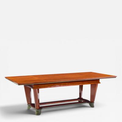 Maxime Old Maxime Old Art Deco French Cherrywood and Copper Dining Table