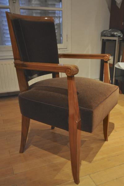 Maxime Old Maxime Old Pair of Refined Solid Walnut Armchairs