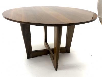 Maxime Old Maxime Old attributed refined walnut round coffee table