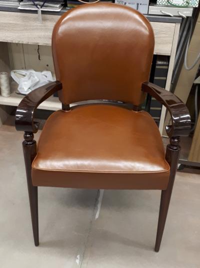 Maxime Old Maxime Old documented mahogany desk chair newley covered in leather