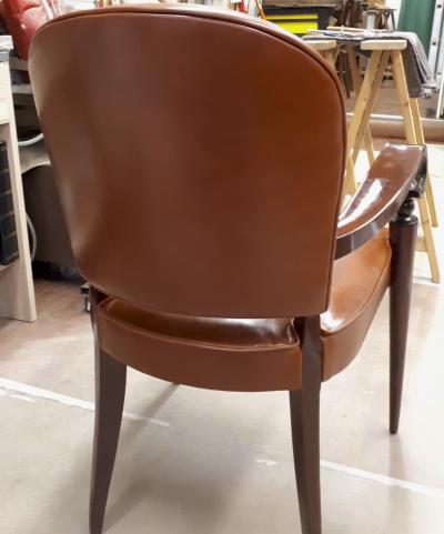 Maxime Old Maxime Old documented mahogany desk chair newley covered in leather