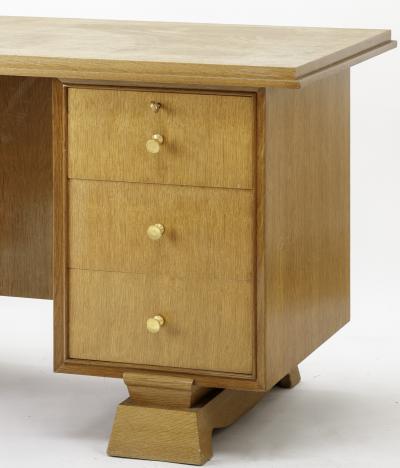 Maxime Old Maxime Old style 6 drawers oak desk with gold bronze knob