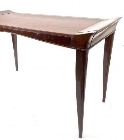 Maxime Old Maxime old exceptional slender mahogany desk with leather top