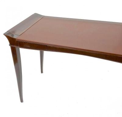 Maxime Old Maxime old exceptional slender mahogany desk with leather top