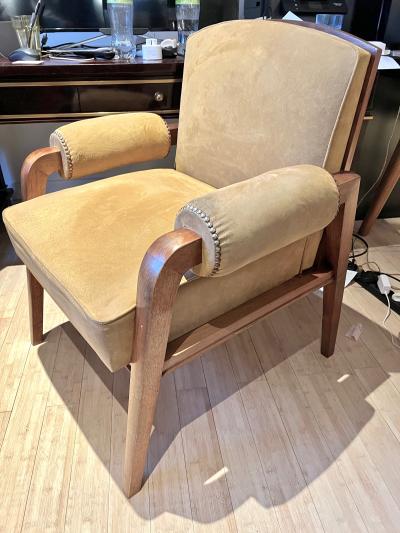 Maxime Old Maxime old rarest attributed large comfy mahogany desk captain chair