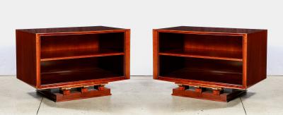 Maxime Old Pair of Mahogany and Gilt Bronze Nightstands or Side Cabinets by Maxime Old