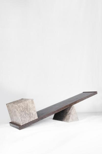 Maximilian Eicke Q Reclaimed Teak Marble Bookshelf designed by Maximilian Eicke for Max ID NY