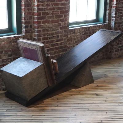 Maximilian Eicke Q Reclaimed Teak Marble Bookshelf designed by Maximilian Eicke for Max ID NY