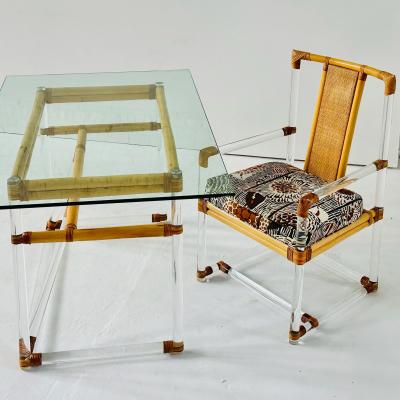 McGuire Bamboo and Lucite Desk Chair 1980