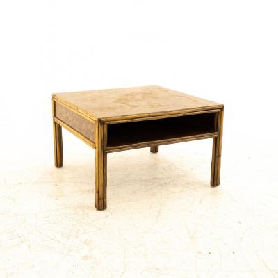 McGuire Mid Century Bamboo Burled Laminate Side End Table