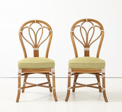 McGuire San Francisco Rattan With Rawhide Dining Chairs Set Of 8