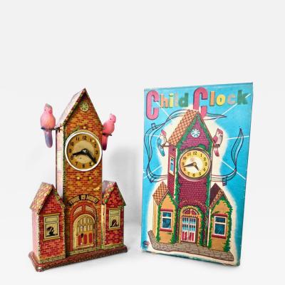 Mechanical Bank Child s Clock Bank Japan Circa 1950 s