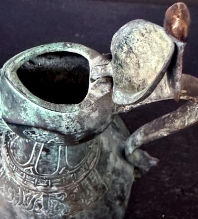 Medieval Islamic Bronze Ewer with Incised Motifs Seljuk Empire