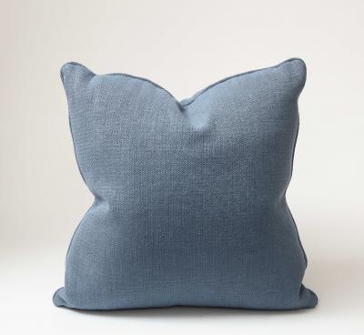 Medium Blue Linen 21 Square Pillow