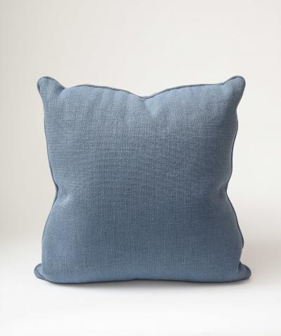 Medium Blue Linen 21 Square Pillow