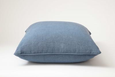 Medium Blue Linen 21 Square Pillow