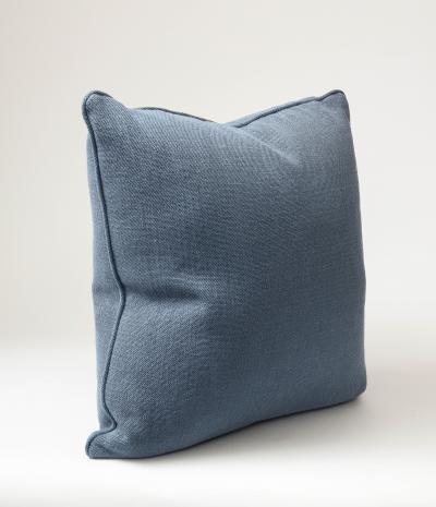 Medium Blue Linen 21 Square Pillow