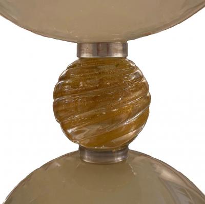 Medium Murano Glass Gray Pedestal Bowl