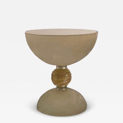 Medium Murano Glass Gray Pedestal Bowl