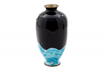 Meiji Japanese Cloisonn Enamel Ginbari Dragon Vase by Kumeno Teitaro