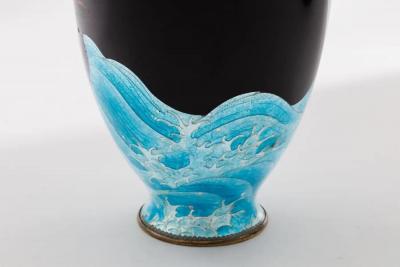 Meiji Japanese Cloisonn Enamel Ginbari Dragon Vase by Kumeno Teitaro