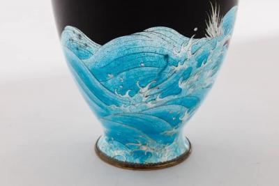 Meiji Japanese Cloisonn Enamel Ginbari Dragon Vase by Kumeno Teitaro