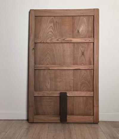 Meiji Period Keyaki Wood Warehouse Door Japan circa 1880