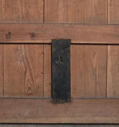 Meiji Period Keyaki Wood Warehouse Door inset with Iron Japan circa 1880