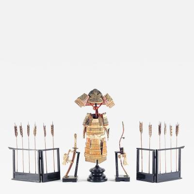 Meiji Period Partial Miniature Samurai Armor and Weapons Set late 19th century