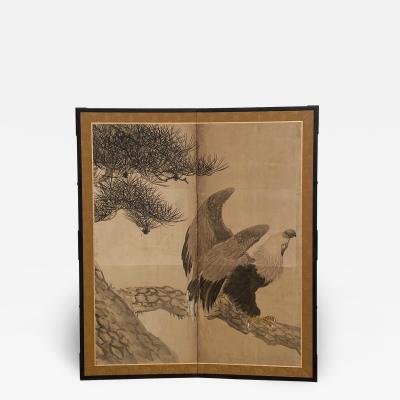 Meiji Period Screen Japan Circa 19th Century