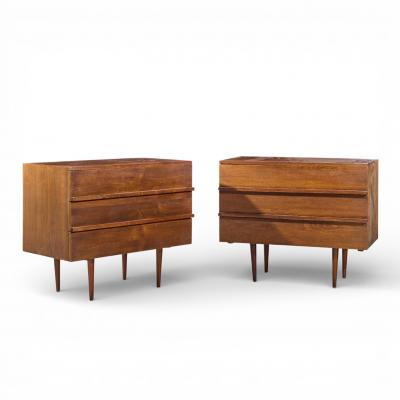 Mel Smilow Mel Smilow Mid Century Walnut Chest of Drawers Nightstands Pair