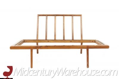 Mel Smilow Mid Century Wide Walnut Lounge Chair Daybed
