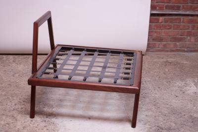 Mel Smilow Midcentury Walnut and Leather Lounge Chair and Ottoman by Mel Smilow