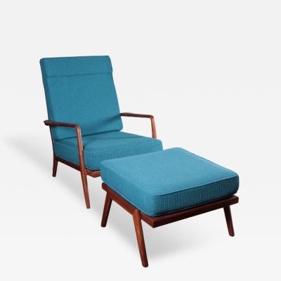 Mel Smilow Pair of Vintage Sculpted Walnut High Rail Back Lounge Chairs by Mel Smilow