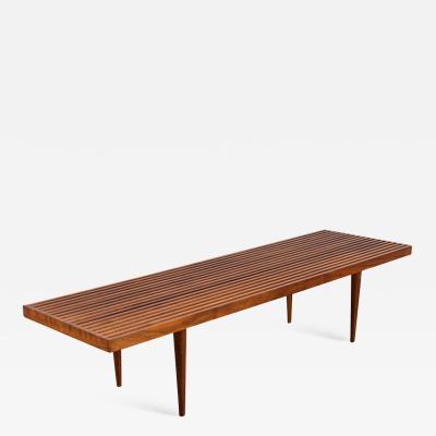Mel Smilow Slatted Walnut Bench by Mel Smilow