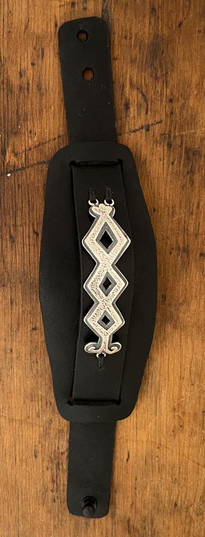 Melanie A Yazzie Contemporary Ketoh leather cuff bracelet