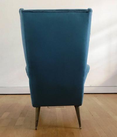 Melchiorre Bega 1950s Pair of Armchairs with Very High Back