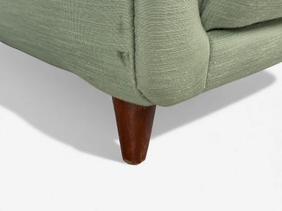 Melchiorre Bega Melchiorre Bega Green Fabric Wood Lounge Chair Italy 1950s