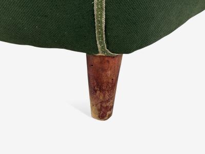 Melchiorre Bega Melchiorre Bega attr Dark Green Fabric Wood Lounge Chair Italy 1950s