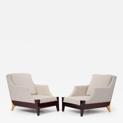 Melchiorre Bega Pair Of Melchiorre Bega Armchairs Italy ca 1950