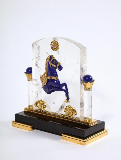 Mellerio Paris A French Gold Diamond Silver Gilt Rock Crystal Lapis Horse