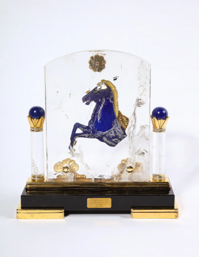 Mellerio Paris A French Gold Diamond Silver Gilt Rock Crystal Lapis Horse