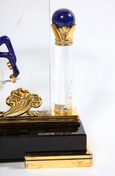 Mellerio Paris A French Gold Diamond Silver Gilt Rock Crystal Lapis Horse