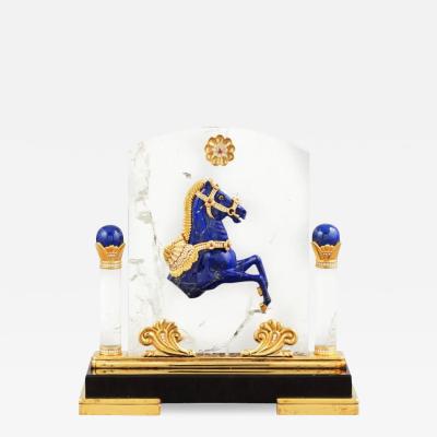 Mellerio Paris A French Gold Diamond Silver Gilt Rock Crystal Lapis Horse