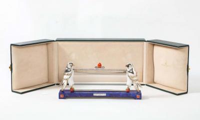 Mellerio Paris A Large Silver Lapis Lazuli Coral and Hardstone Picture Frame