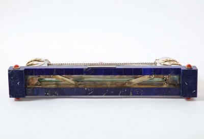 Mellerio Paris A Large Silver Lapis Lazuli Coral and Hardstone Picture Frame