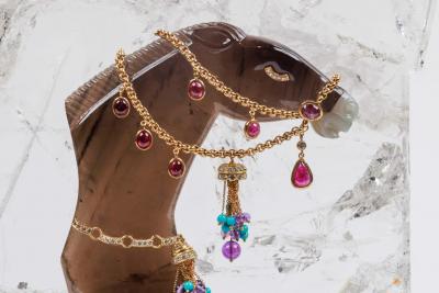 Mellerio Paris a French Gold Diamonds Silver and Smoky Quartz Carved Horse