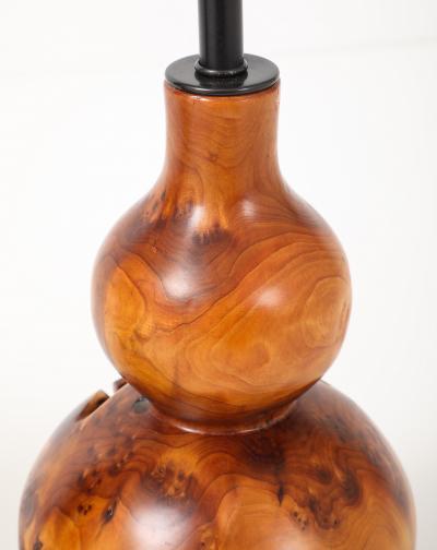 Melvin Lindquist Hand Turned Burl Maple Lamps